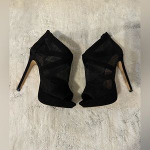 Mix No. 6 Black Peep Toe Heels